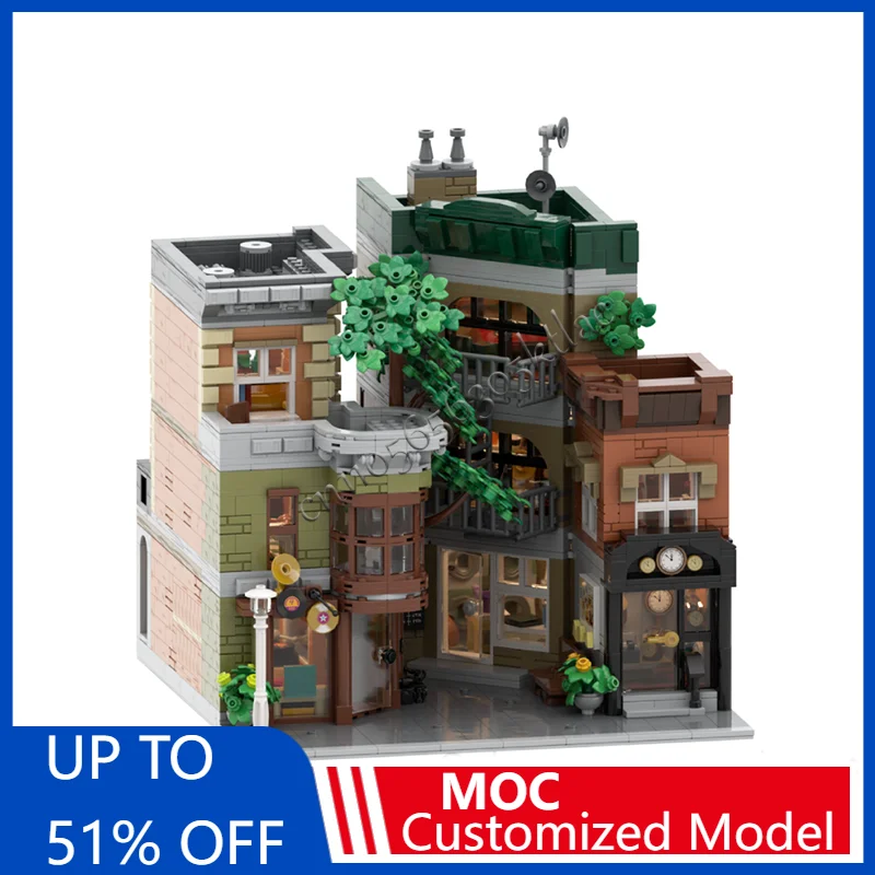 

3217, детали MOC, креативная городская улица, сообщество, модель двора, архитектура, строительный блок для детей, специальные кирпичи, игрушки, подарки