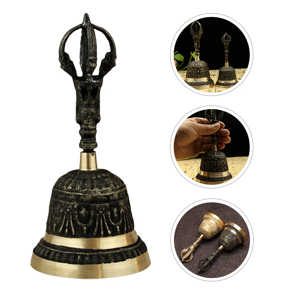 Audlt Toys Hand Ring Bell Decorative Christmas Desktop Shaking Buddhism Handbell Black