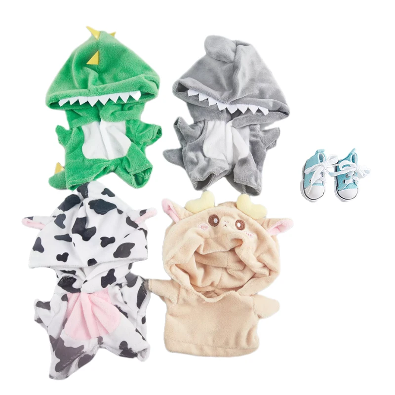 1 Set Pop Kleding Dress Up Set 20 Cm Kleding Knuffel Pluche Doek Dakloze Kinderen Fluwelen Sweatshirt Overalls Pop kids Fan Gift