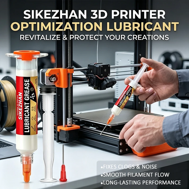Professional 3D Printer Lubricant Grease for Lead Screw Linear Rail Gear Silencing Synthetic Oil SIKEZHAN Syringe with Needle