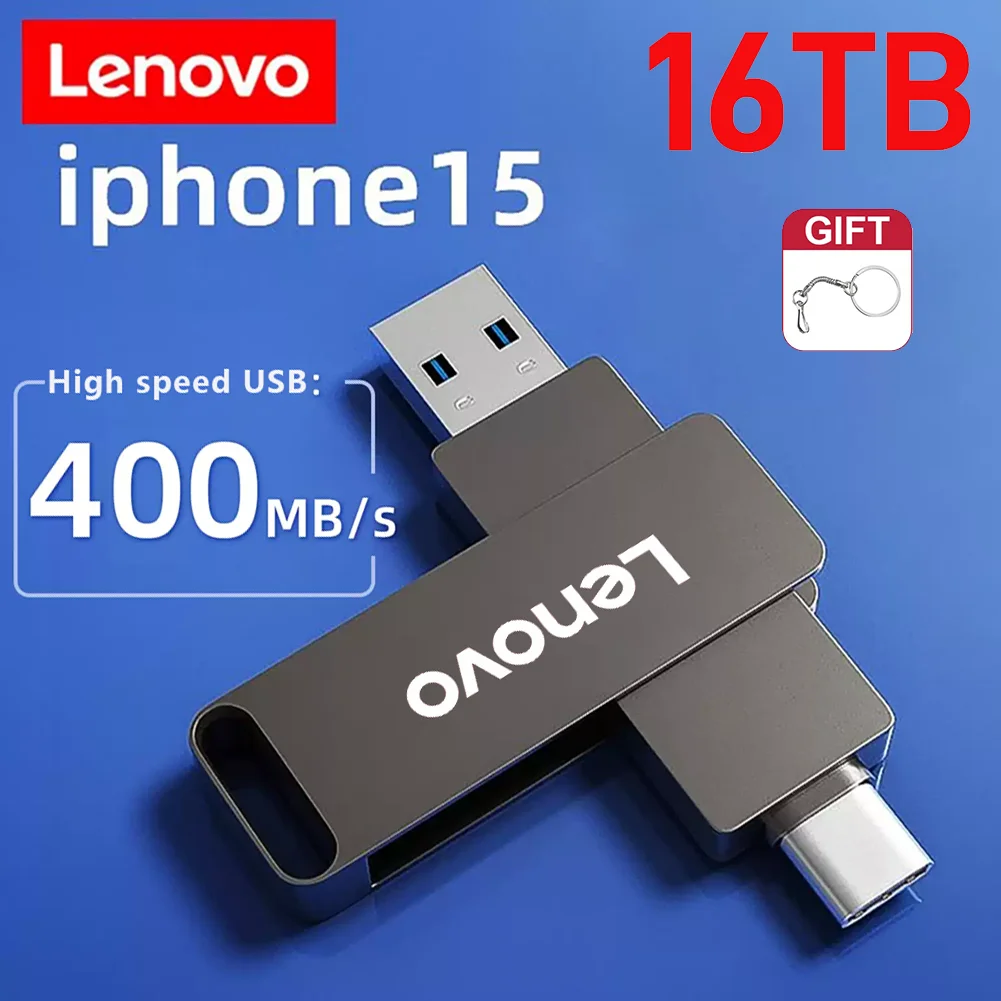 Original Lenovo 16TB USB3.0 Flash Drives U Disk High Speed Metal Pendrive WaterProof Type-C Memoria USB Stick USB Drives 8TB 2TB