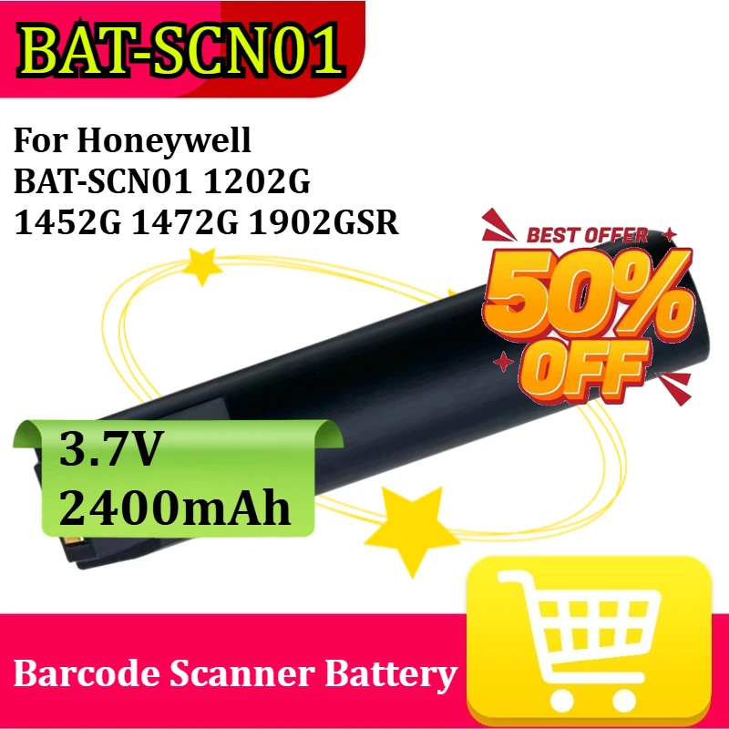 

Аккумулятор 3.7V 2400mAh для сканеров штрих-кодов Honeywell BAT-SCN01 1202G 1452G 1472G 1902GSR 1911i, 1981i 100006732, 50121527-002