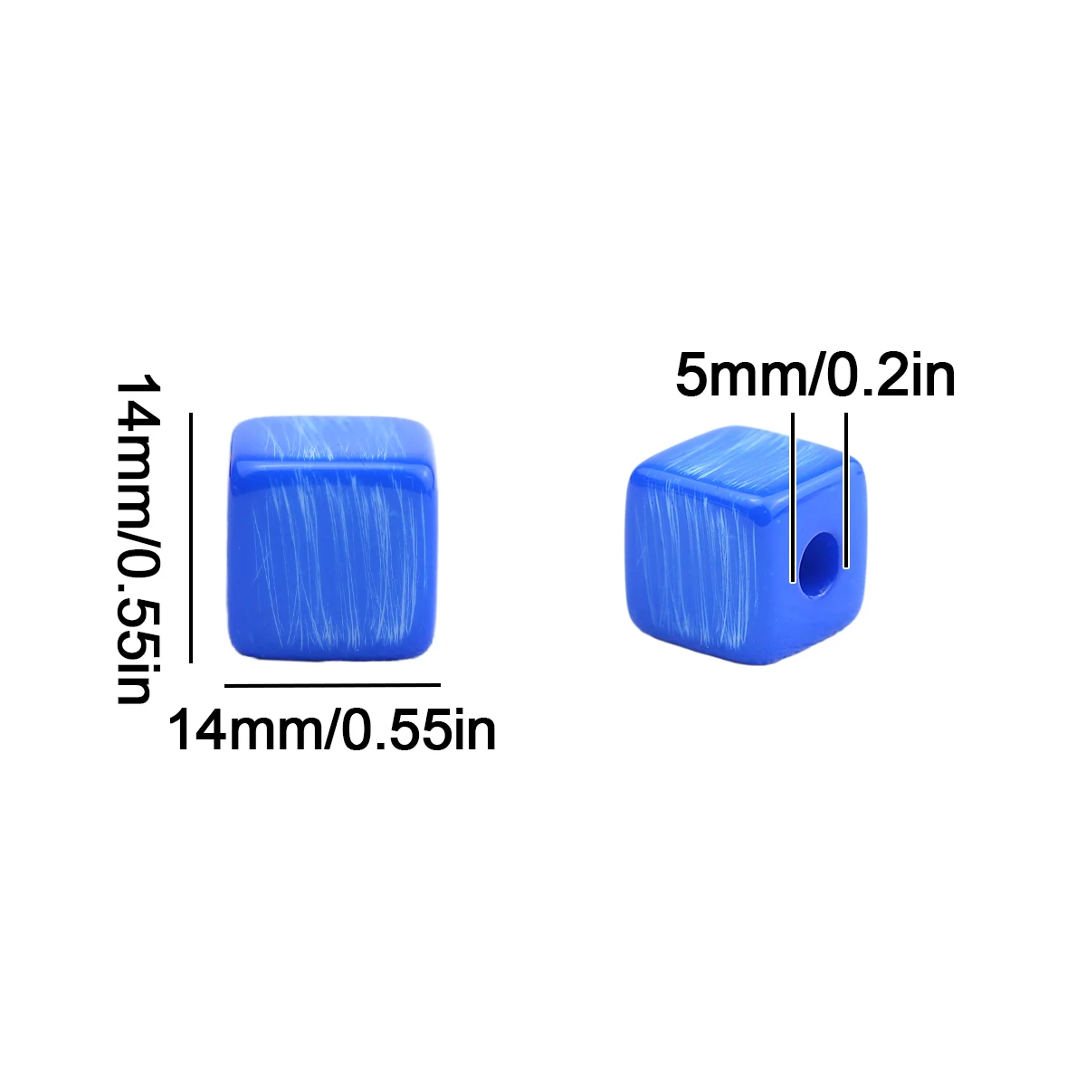 14mm 5/10/15Pcs Mixed Streak Square Acrylic Beads for Making Diy Jewellery Accessories Such As Bracelets Necklaces and Key Rings