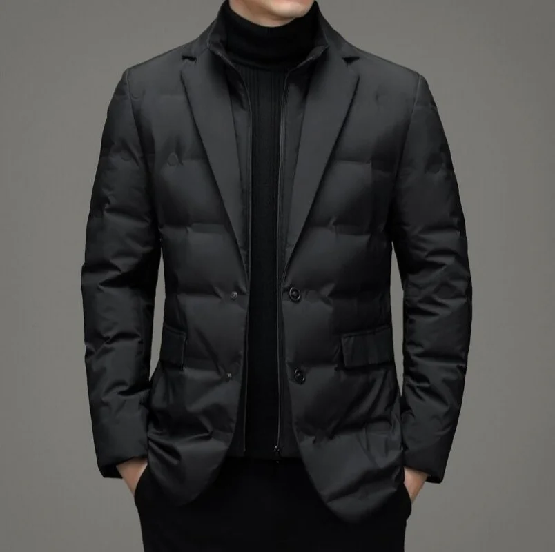 2025 Men's Winter Fashion High-Quality down Jacket White Duck down Warm Coat with Removable Scarf Suit Collar M-4XL Sizes