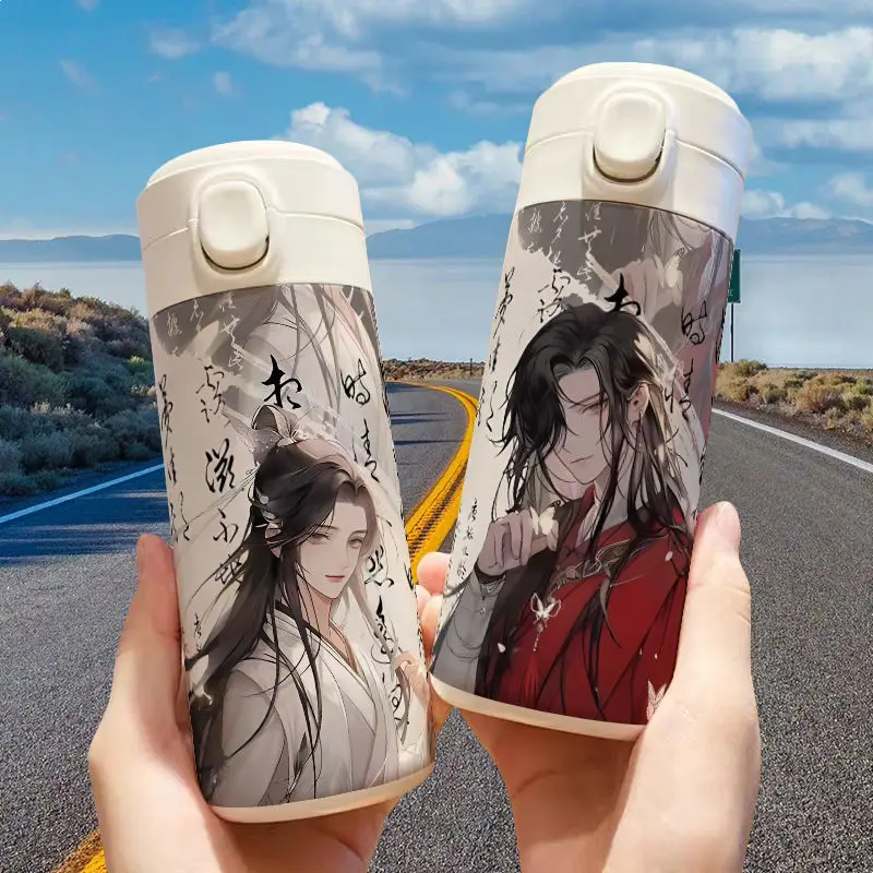 Anime Tian Guan Ci Fu Xie Lian Cosplay Cup Cartoons Hua Cheng Coffee Large Capacity Thermos Cup Compact and Lightweight To Carry