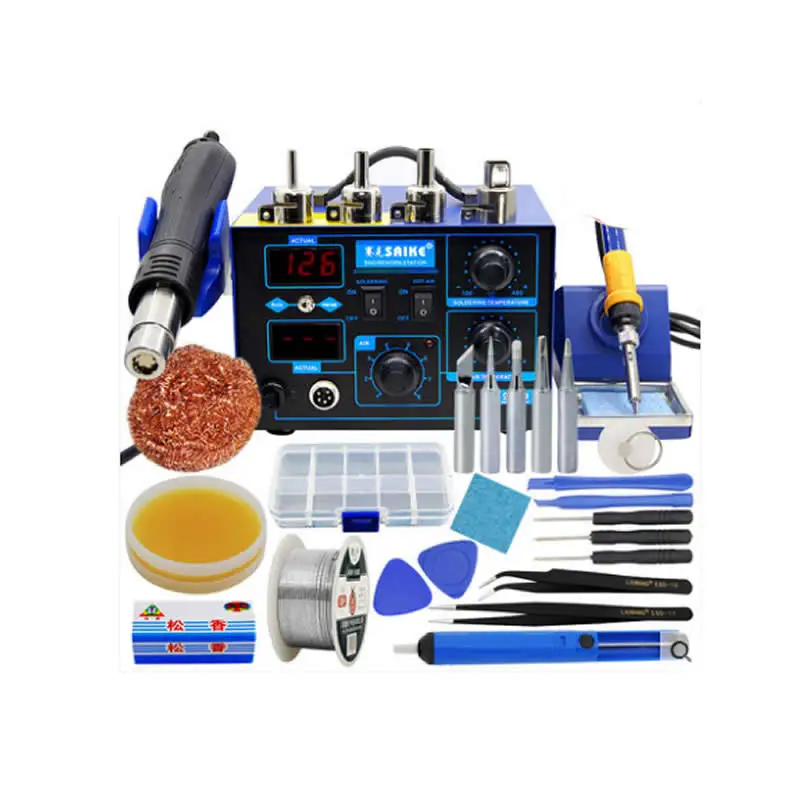 

760W 2 in 1 soldering station Soldering Iron with desoldering gun Saike 952D for chip repair