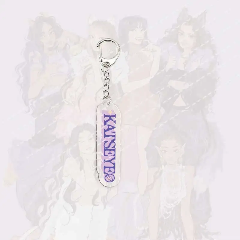 كول K-pop Katseye المفاتيح الاكسسوارات سحر الاكريليك لطيف دانييلا لارا ميغان مانون صوفيا Yoonchae Keyrings المشجعين الأصدقاء هدية