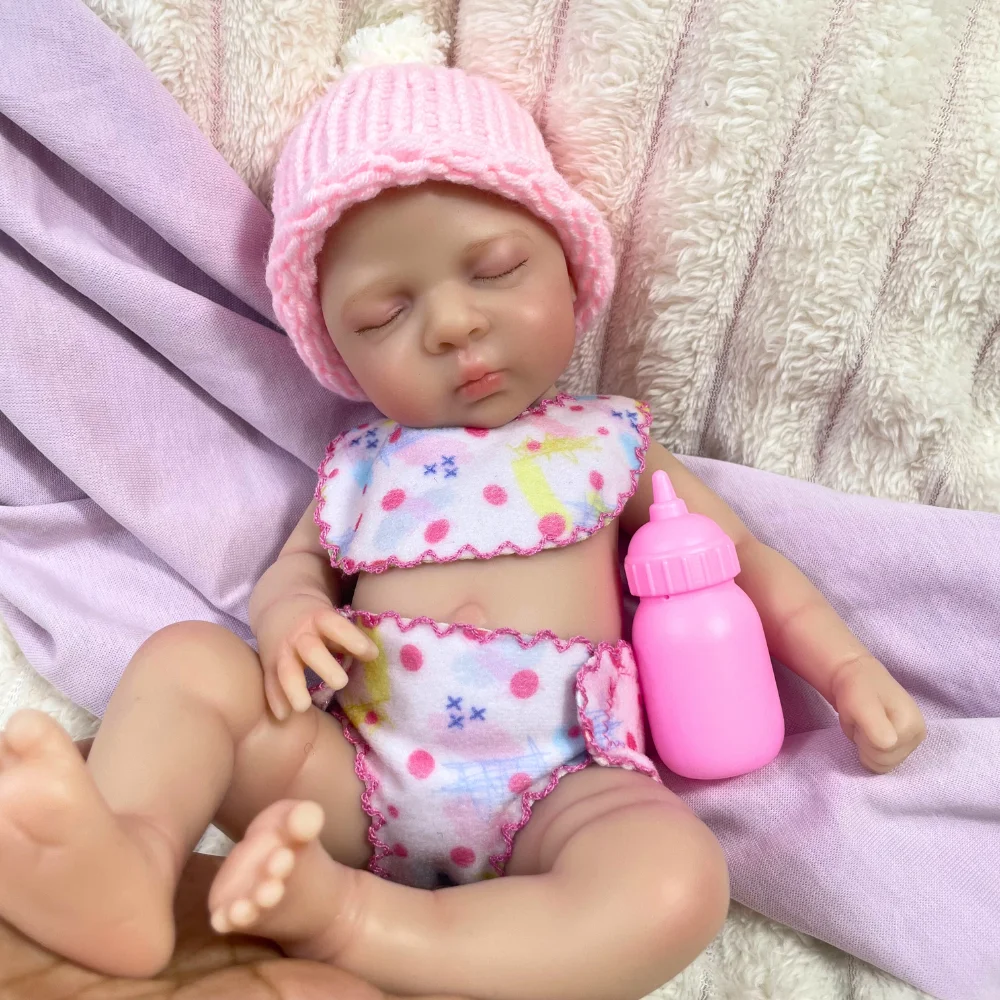 Mini poupée bébé Reborn en Silicone, corps complet de 13 pouces, Luna, jouet lavable en Silicone souple pour fille, Art à collectionner, cadeau de noël