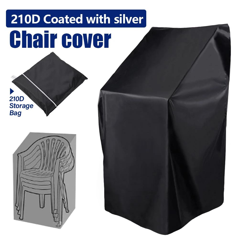 210D Oxford Cloth Universal Stackable Chair Cover Outdoor Waterproof Garden Furniture Sofa Cover Dust Anti-UV Protection