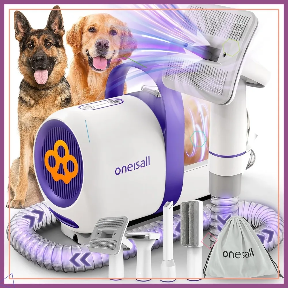 

Pet Grooming Vacuum Kit: 15000Pa Suction, Low Noise, 1.5L Dust Cup, Shedding Brush & Tools for Thick Undercoat