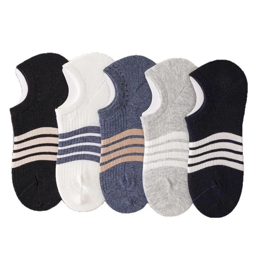 

Casual Wear Daily Use Disposable Boat Socks Retro Checkered Socks Dark Blue Breathable Fabric Flat Seam Construction