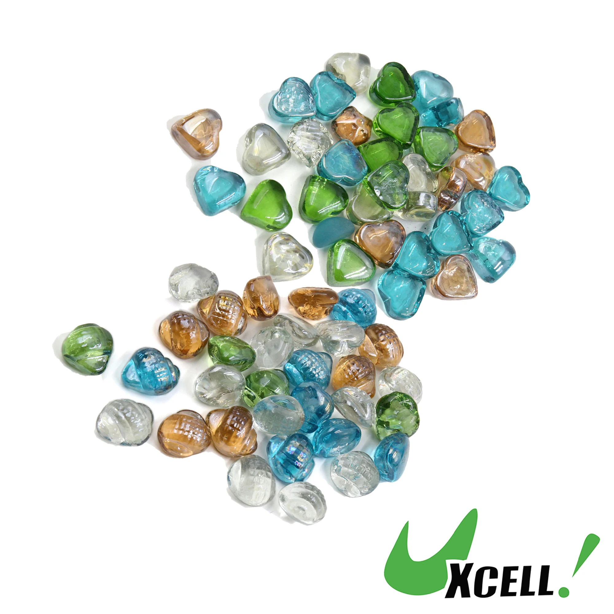 UXCELL 40PCS Colorful Aquarium Glass Stones Pebbles Sidewalk Terrace Lawn Garden Patio Fish Tank Aquarium Decoration Stone