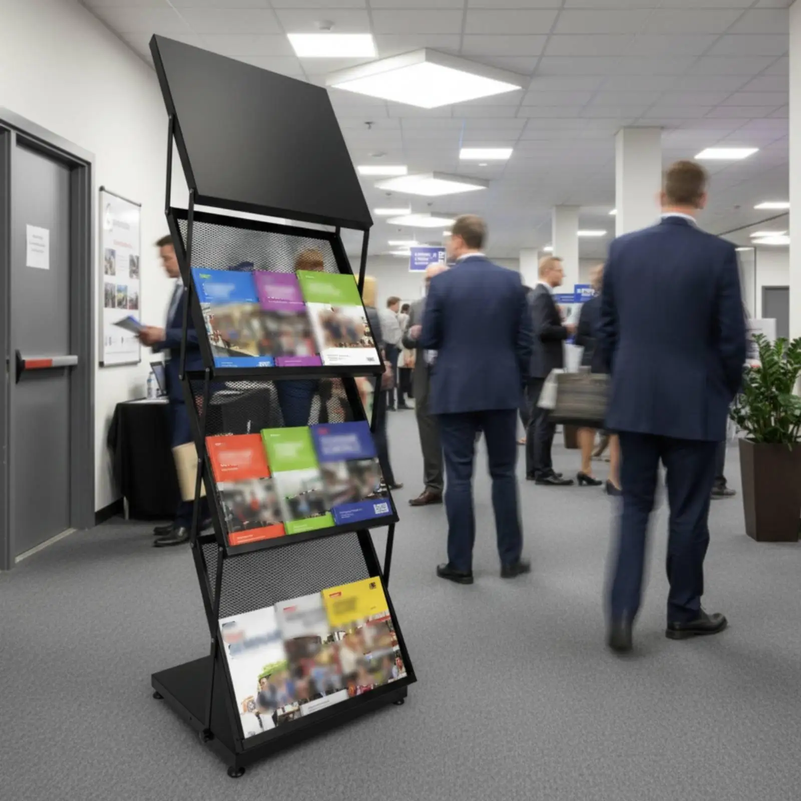 Portable Literature Display Stand Easy Setup Exhibition Equipment Lightweight
