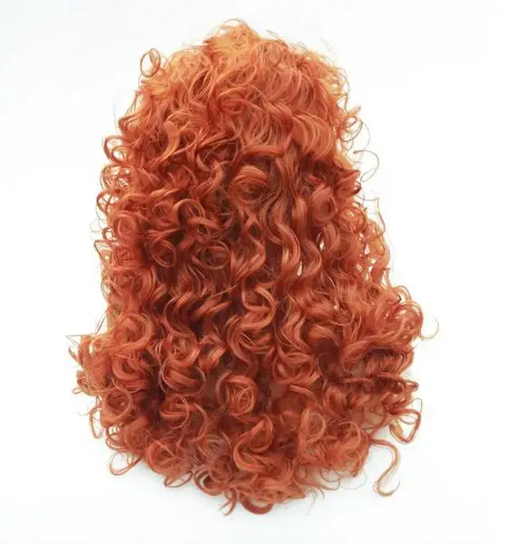 Peluca de Cosplay de pelo sintético, pelo largo y rizado, naranja, Lolita