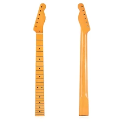 LOOK Electric Guitar Neck Replacement Maple Neck For TL Style Electric Guitar Yellow Gloss Finish-Rosewood Back Inlay Maple Neck