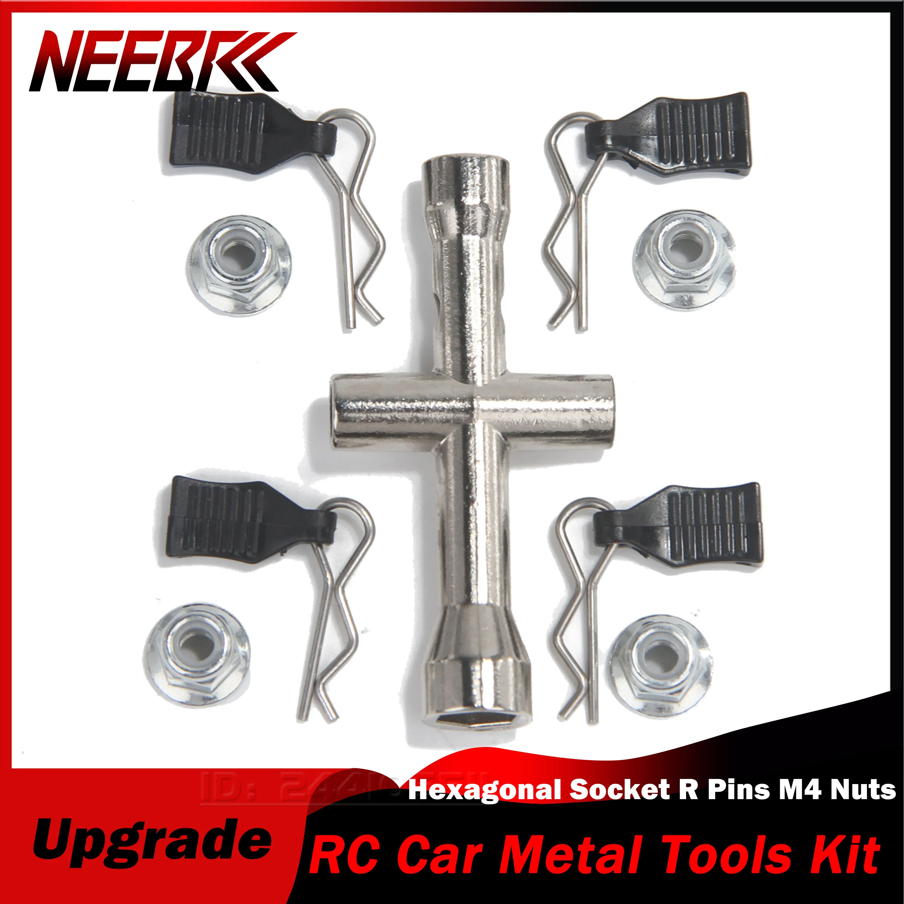 Metal Tools Kit Hexagonal Socket Car Shell Buckle R Pins M4 Nuts Set for RC Model Vehicle Truck Crawler Upgrade Part Accessories
