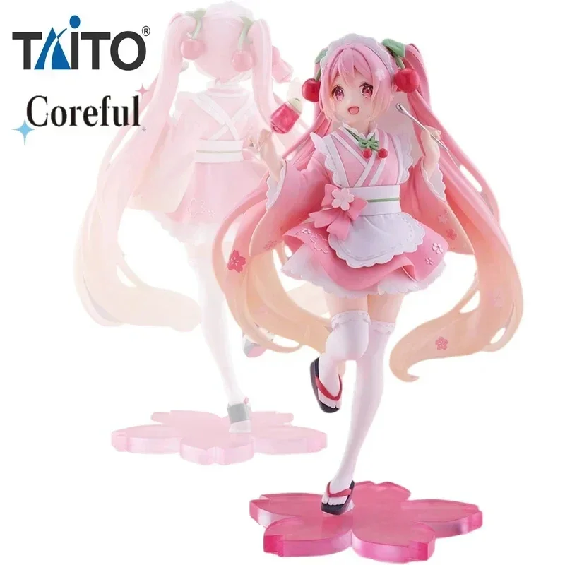 

Original Taito Hatsune Miku Sakura Wafuu Kissa Ver. Maid Coreful Figure Anime Figurine Model Collectible Toys Kawaii Gift 18cm