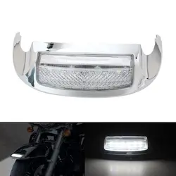 1 Set ABS Motorcycle Front Fender Tip Light Chrome Mudguard Light For Electra Glide Ultra Classic Limited Road King Tri Glide