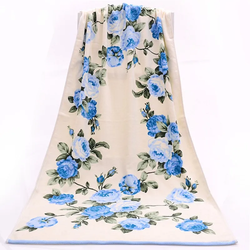 Pure Cotton Creative Jacquard Absorbent Towel Quick-drying Beach Towel Large Flower-shaped Creative Couple Wash Towel 2 Sets