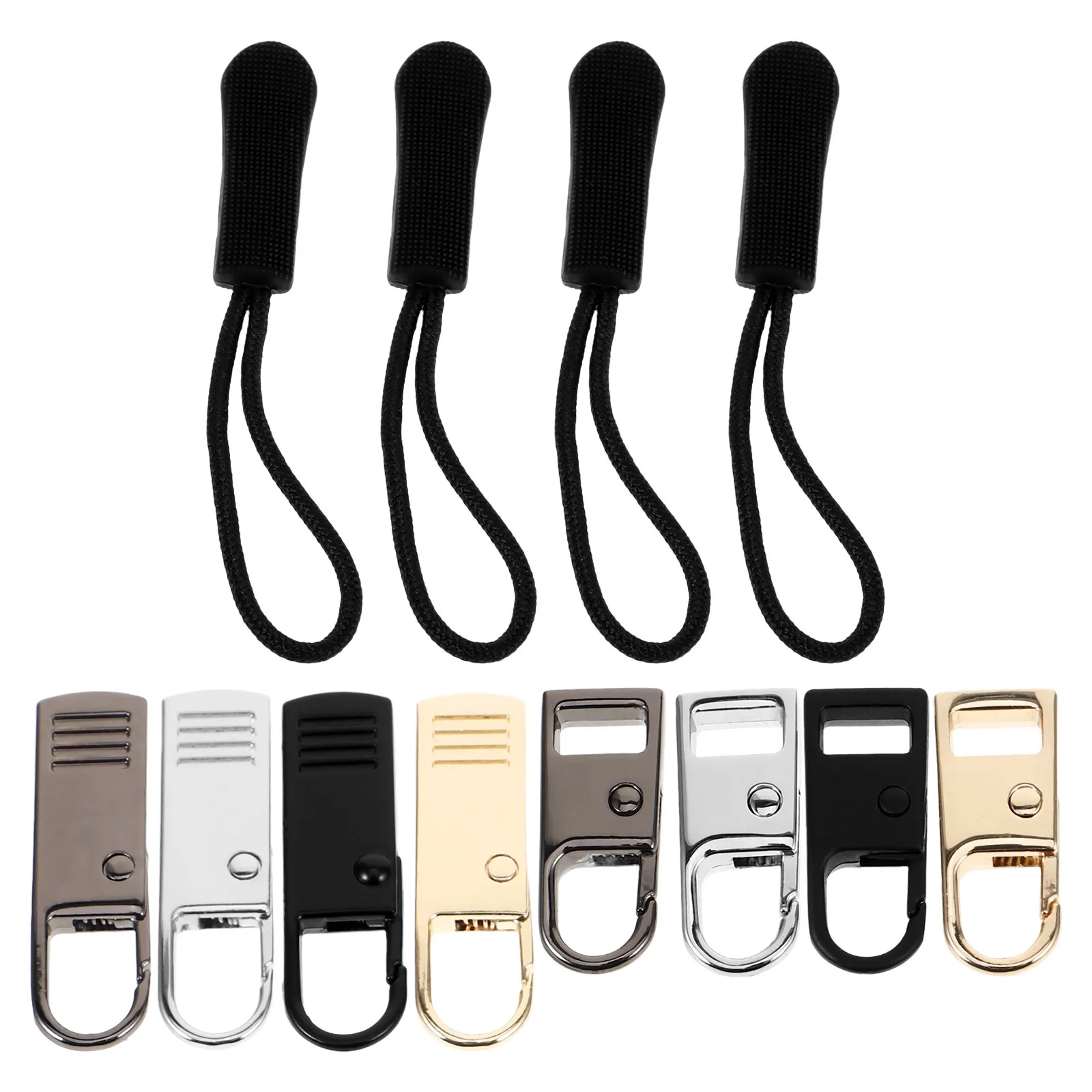 

12Pcs Detachable Zipper Pulls Durable for Luggage Bags Pencil Cases Simple Installation Zipper Repair Kit Zippers for Jackets