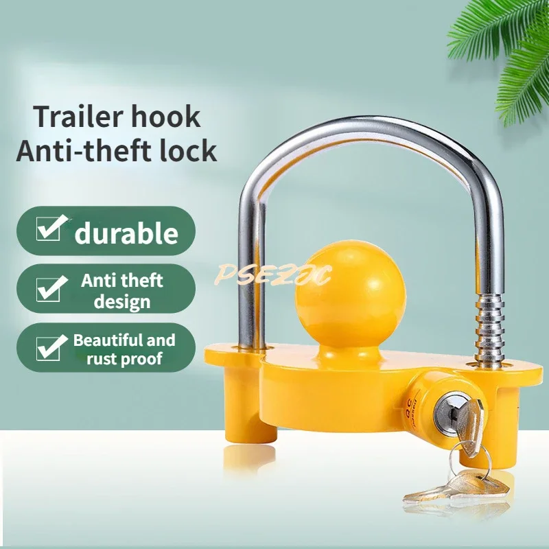 Car Trailer Hook Lock Yacht RV Connector Trailer Hook U-shaped Ball Cover Flower Basket Lock Aluminum Alloy Anti-theft Lock