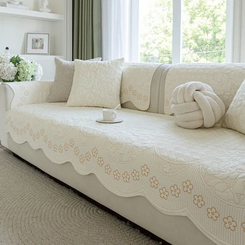 

1PC Cotton Sofa Covers Creamy Wind Irregular Sofa Mat Four Seasons Universal Couch Cushion for Living Room 쇼파 패드 Cobertura Sofa