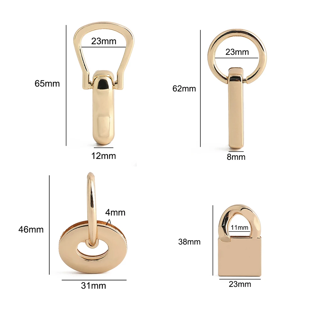 10/50/100PCS Metal Bag Strap Ring Buckles Eyelet Side Clip Clasp with Screw For DIY Leather Garments Handbag Belt Accessories