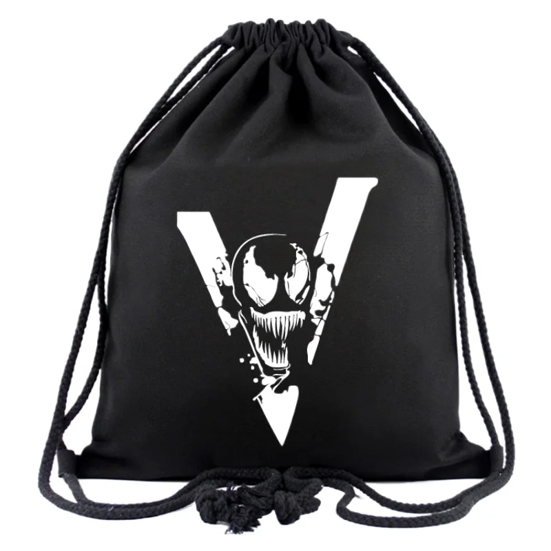 2024 New Movie Venom 3 Peripheral Children's Student Backpack Venom The Last Dance Drawstring Backpack Canvas Storage Bag