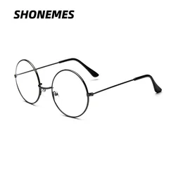 SHONEMES Classic Round Glasses Retro Men Women Eyeglasses Metal Frame Gold Black Silver Copper for Unisex