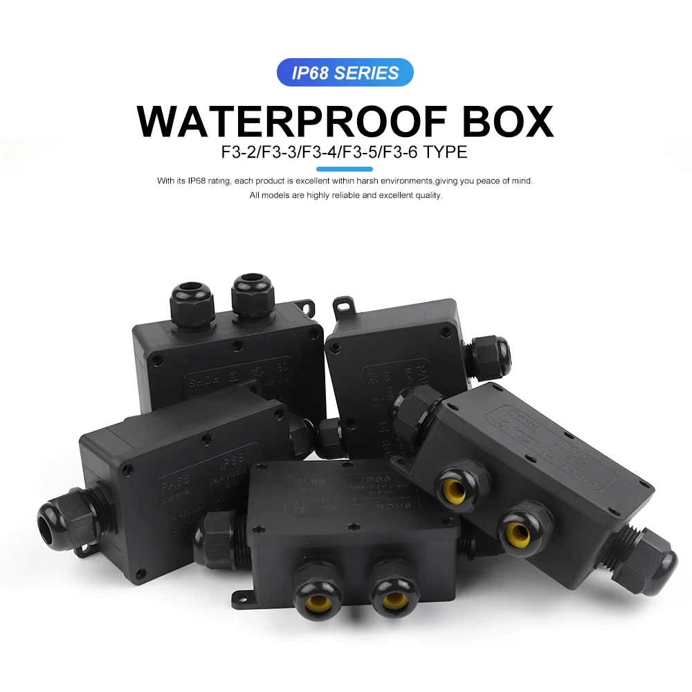 Junction Box IP68 Outdoor Waterproof 2-6 Way Electrical Cable Wire Connector Terminals Rain Proof Boxs For Wiring Accessories