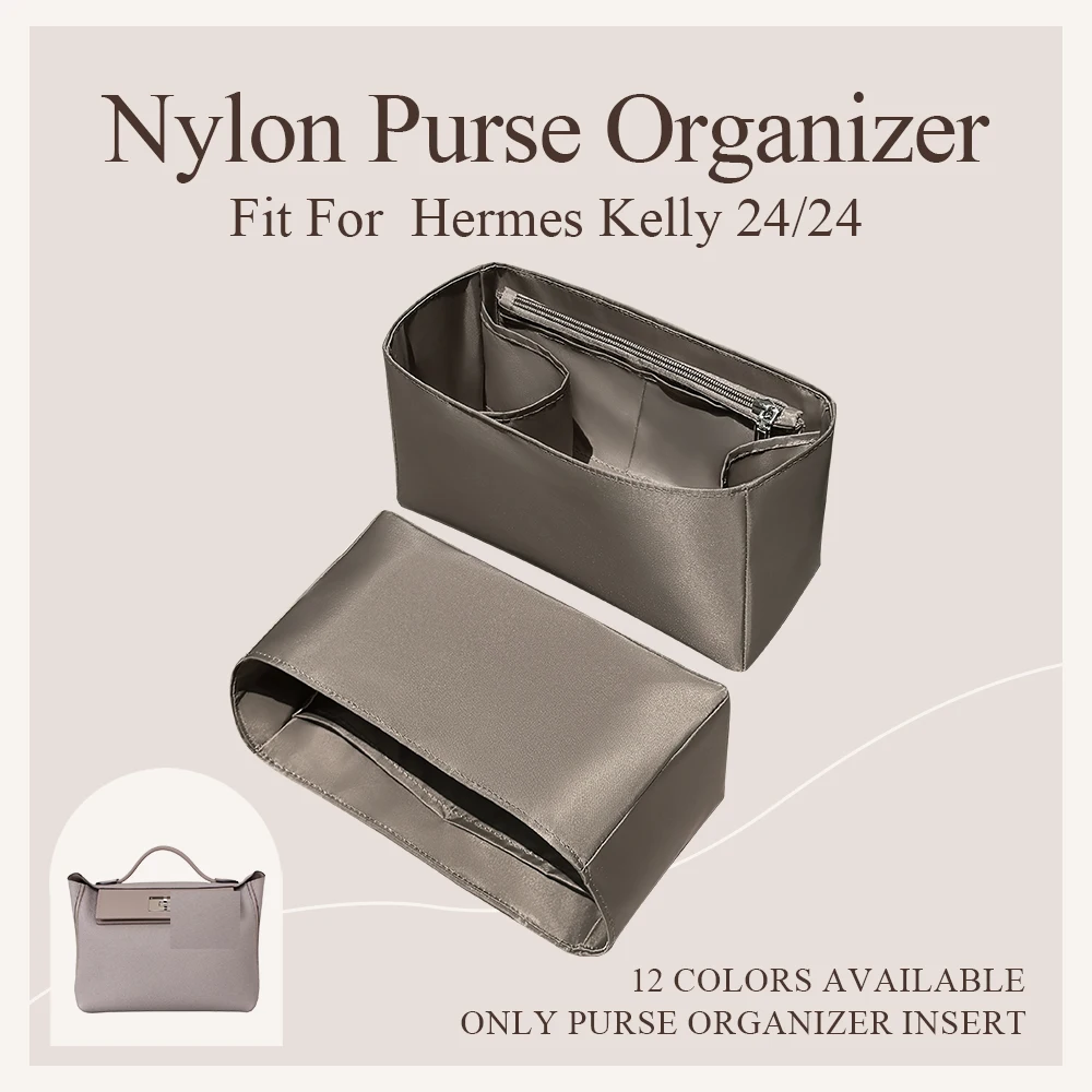 Nylon Purse Organizer Insert for Hermes Kelly 24/24 Handbag Inner Liner Bag Shaper Inside Large Storage Bag Durable Bag In Bag