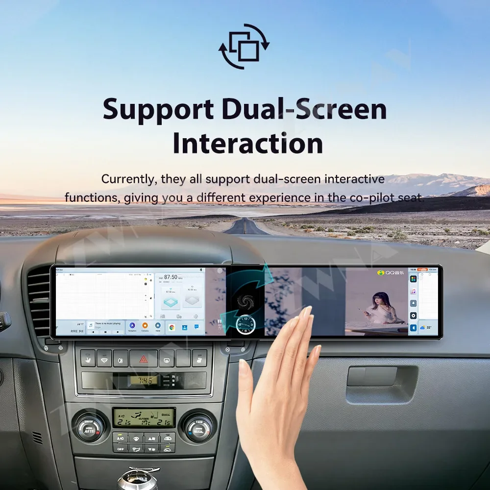 Ultra Clear Dual HD Screen 12.3 Inch For Kia Sorento BL 2002-2006 Android 13 Head Unit Wireless CarPlay Car Radio Multimedia 4G