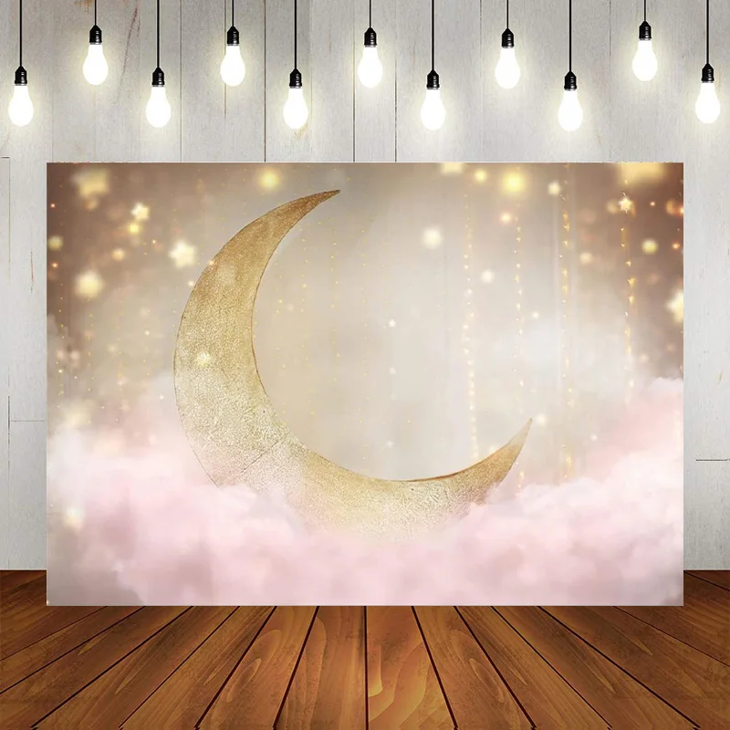 Twinkle Twinkle Little Star Backdrop Moon Clouds Baby Shower Birthday Newborn Photography Background Party Decorations