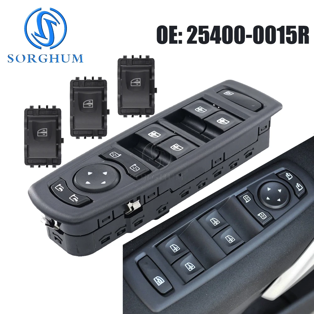 SORGHUM 254000015R 25400-0015R Left Driver Electric Power Window Switch Button For Renault Fluence Megane 3 Laguna 3 2008-2016