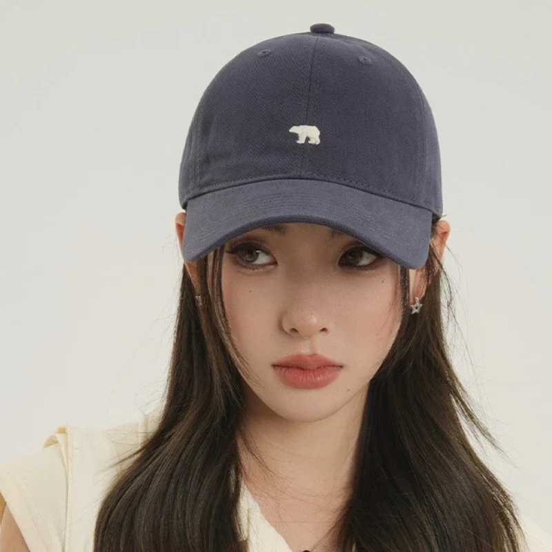 1 pc Polar Bear Embroidered Baseball Hat for Men and Women, Daily Leisure, Outdoor Travel, Sunscreen, Duck Tongue Hat