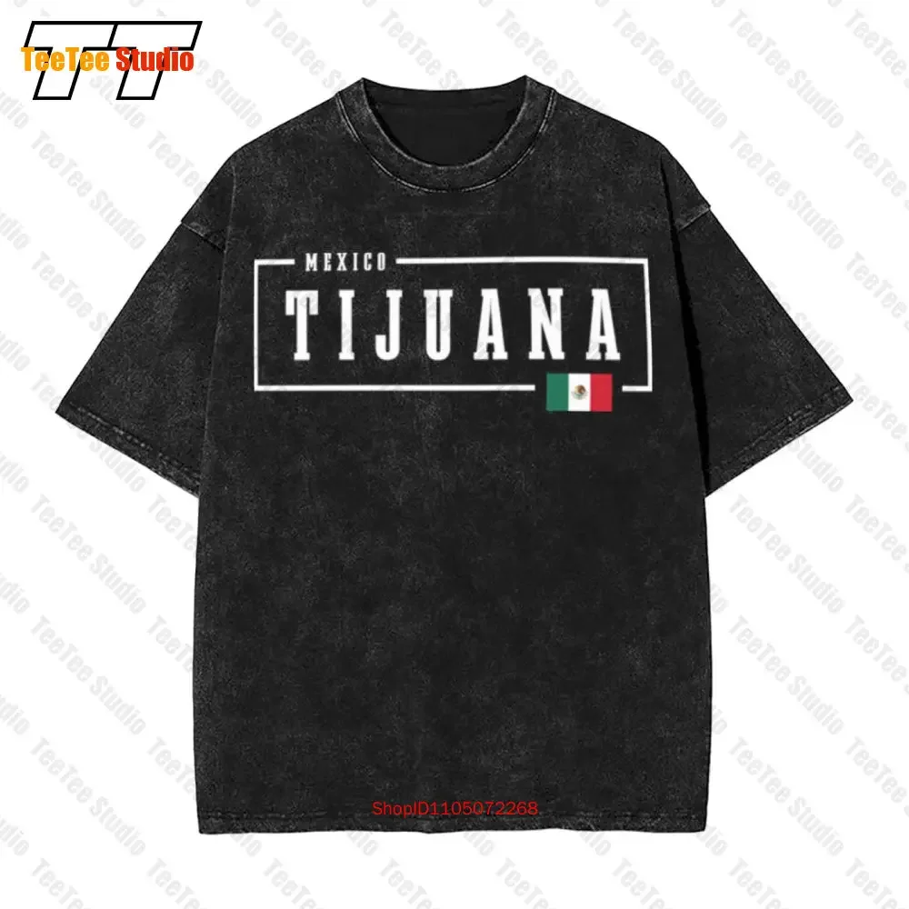 Tijuana City State Mexico Mexican Country Flag Vintage Oversized T-Shirt Tee L1EZ