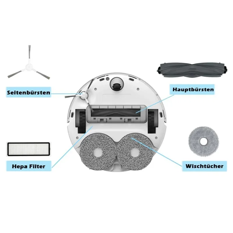 

ABAE-2 Set Replacement Spare Parts For Dreame Bot L10 Prime / L10S Pro / L10 Pro Robot Vacuum Main Side Brush Hepa Filter Mop