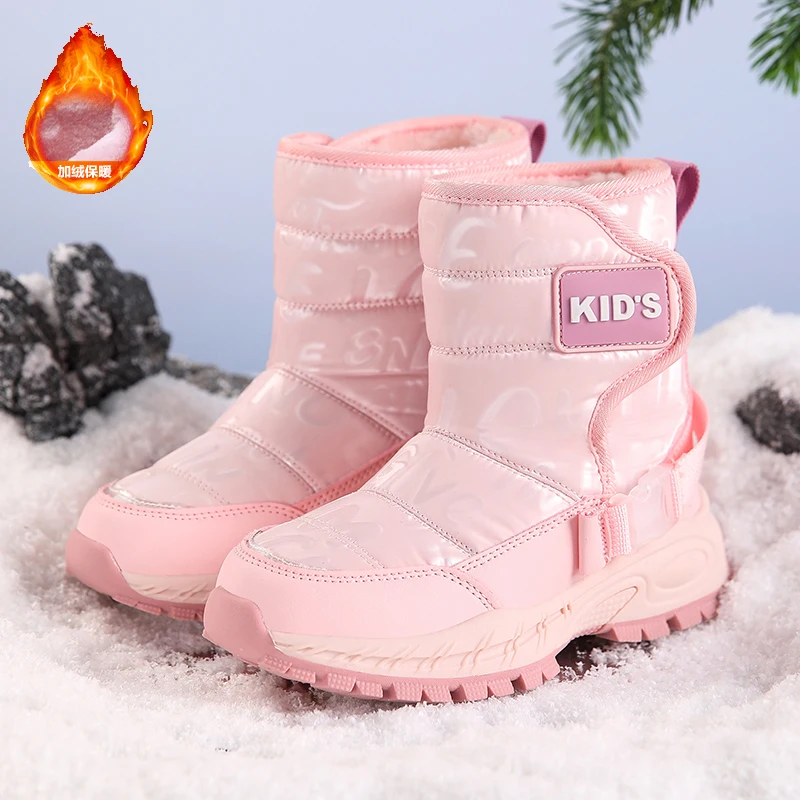 

Children Boots For Girls Boys Baby Warm Fleece Waterproof Snow Girl Shoes Ankle Boots Sapato Winter Boot Cotton Kids Girl Shoes