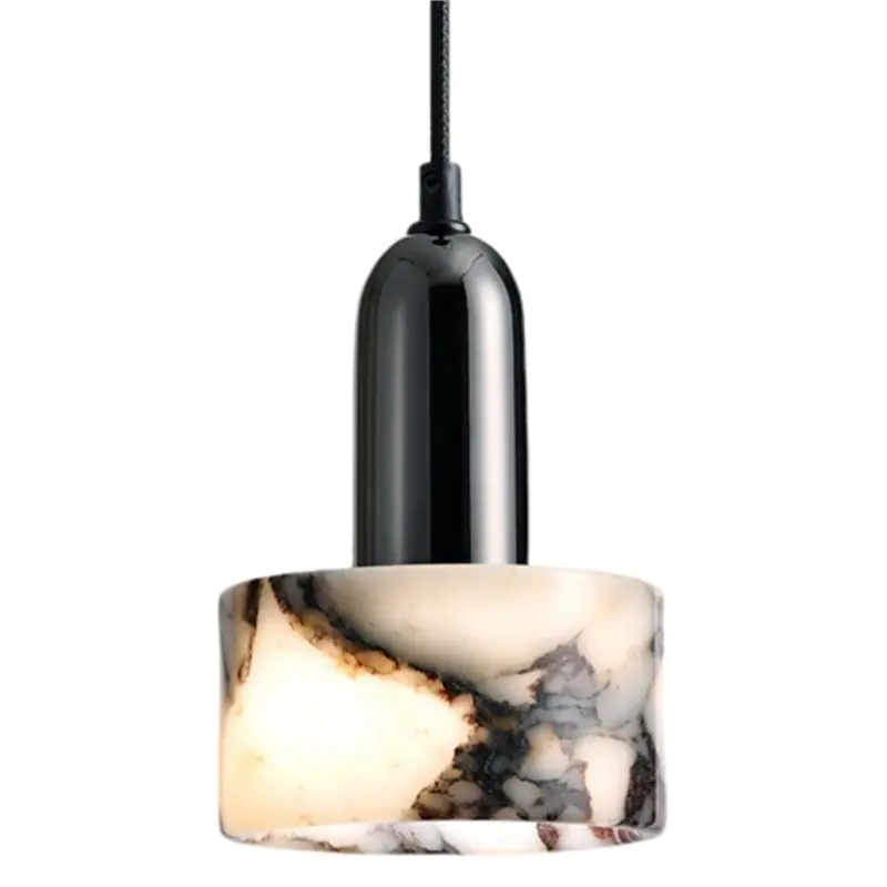 B23B Kitchen Bedroom Living Room Cafe Loft Iron Socket Hanging Lamp LED Marble Pendant Light Fixture Bedside Luminaire Lighting
