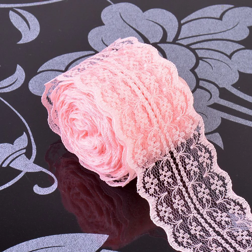 

Lace Fabric Roll Floral Pattern Polyester Ribbon Trim For Wedding Dress Sewing Decor 1000X4.5Cm Craft Bouquet Hairpin Diy