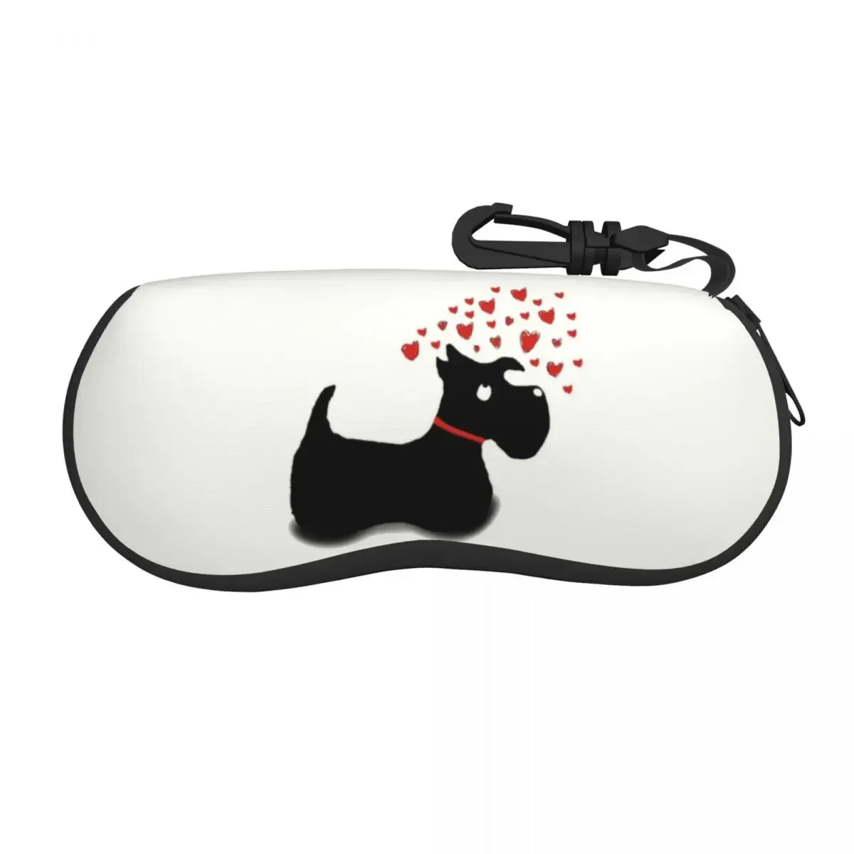 Scottie Dog Love Hearts Eyeglass Glasses Case Men Women Soft Cute Scottish Terrier Sunglasses Protective Box