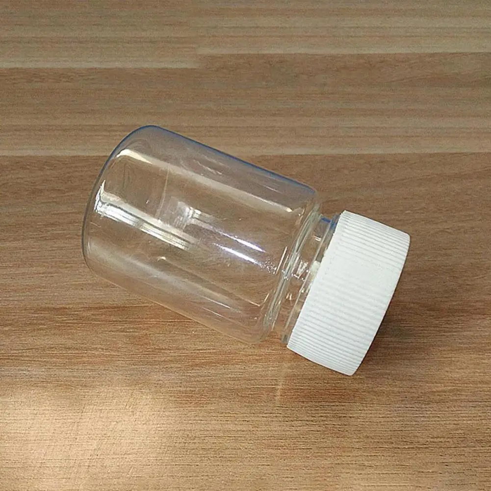 10Pcs 50ml Refillable Chemical Bottle Clear Waterproof Plastic Pill Bottles Cap for Chemical Liquid Cream Pill