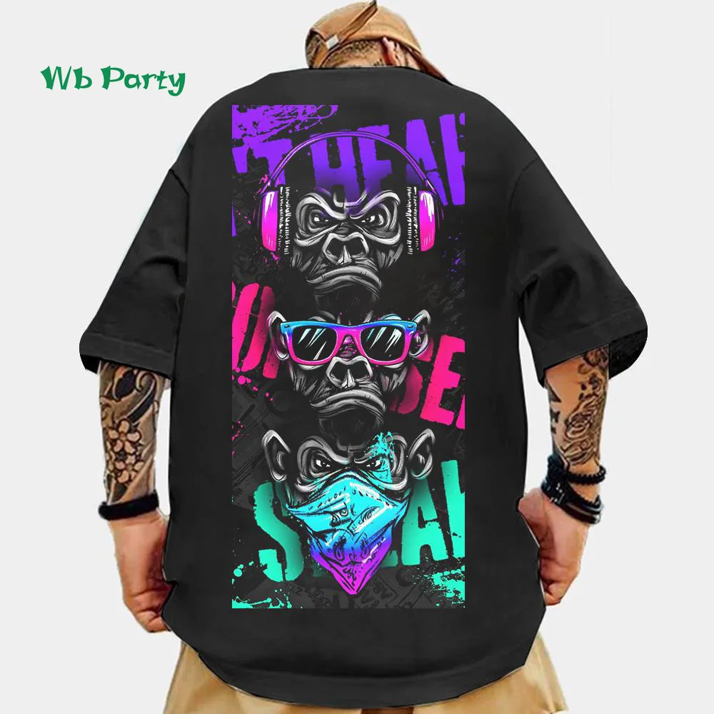 

Men's T-Shirt New Animal Print T-Shirt Summer Street Men's Short Sleeved Tee Fashion Breathable Men's Tops Loose Men's Clothing