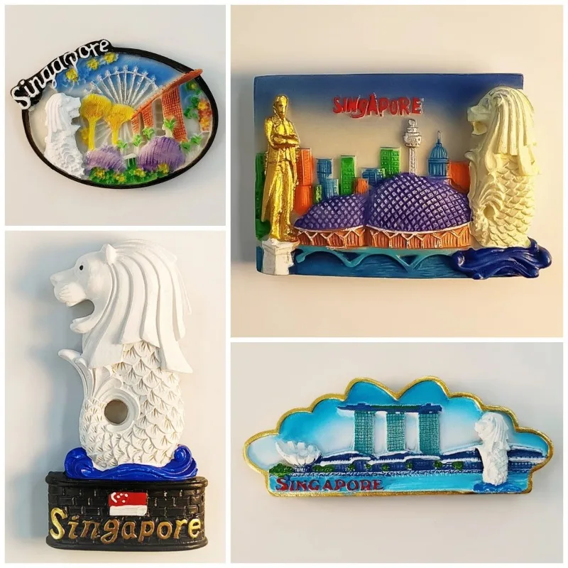 Singapore Souvenirs Merlion Fridge Stickers Home Decoration Sand Hotel Fridge Magnets Wedding Gifts