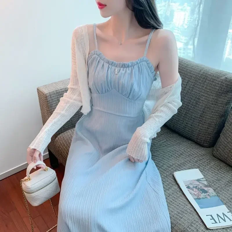 Summer Chic and Elegant Dress Women\'s Two Piece Set New In The Same Festival Y2k Streetwear Fashion 2024 Sets Female Outfits