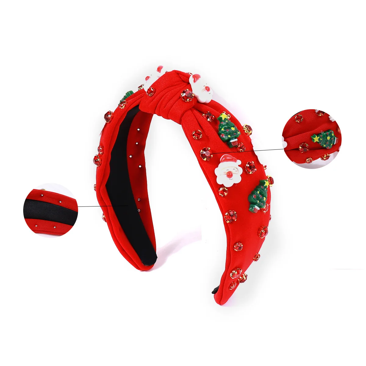 Cartoon Christmas Snowflake Santa Claus Knot Headbands Rhinestone Pearl Christmas Tree Headband Christmas Party Decoration Props