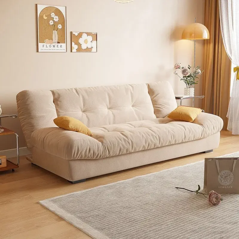 

Cloud dual-purpose foldable sofa multi-functional sofa bed living room small apartment modern simple cream