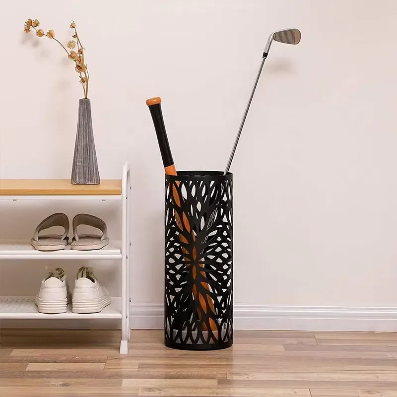 Modern Square Umbrella Stand Holder for Home Office High End Cylindrical Storage Rack Independent Metal Bracket Shelf Decor