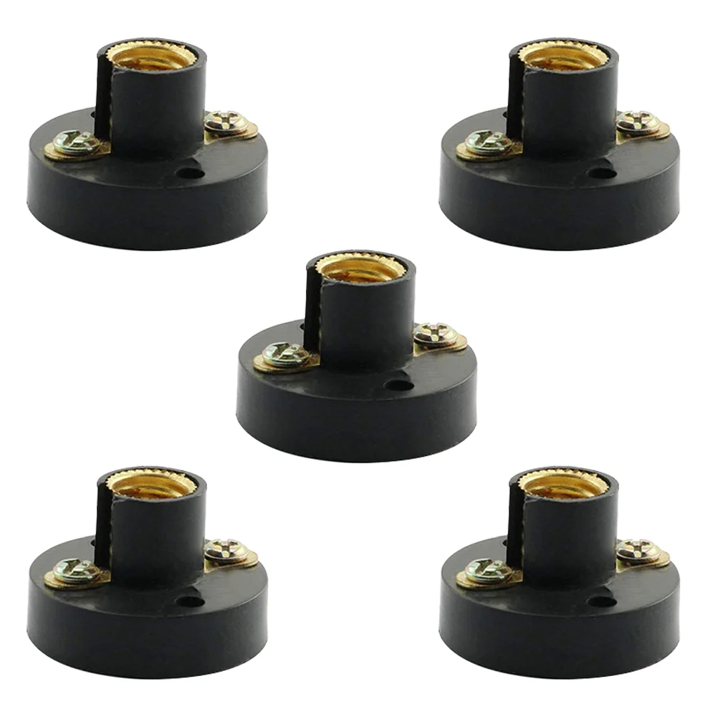 5 Pcs Physics Experiment Light Holder Screw Lamp Lightbulbs Experimental E14 Black