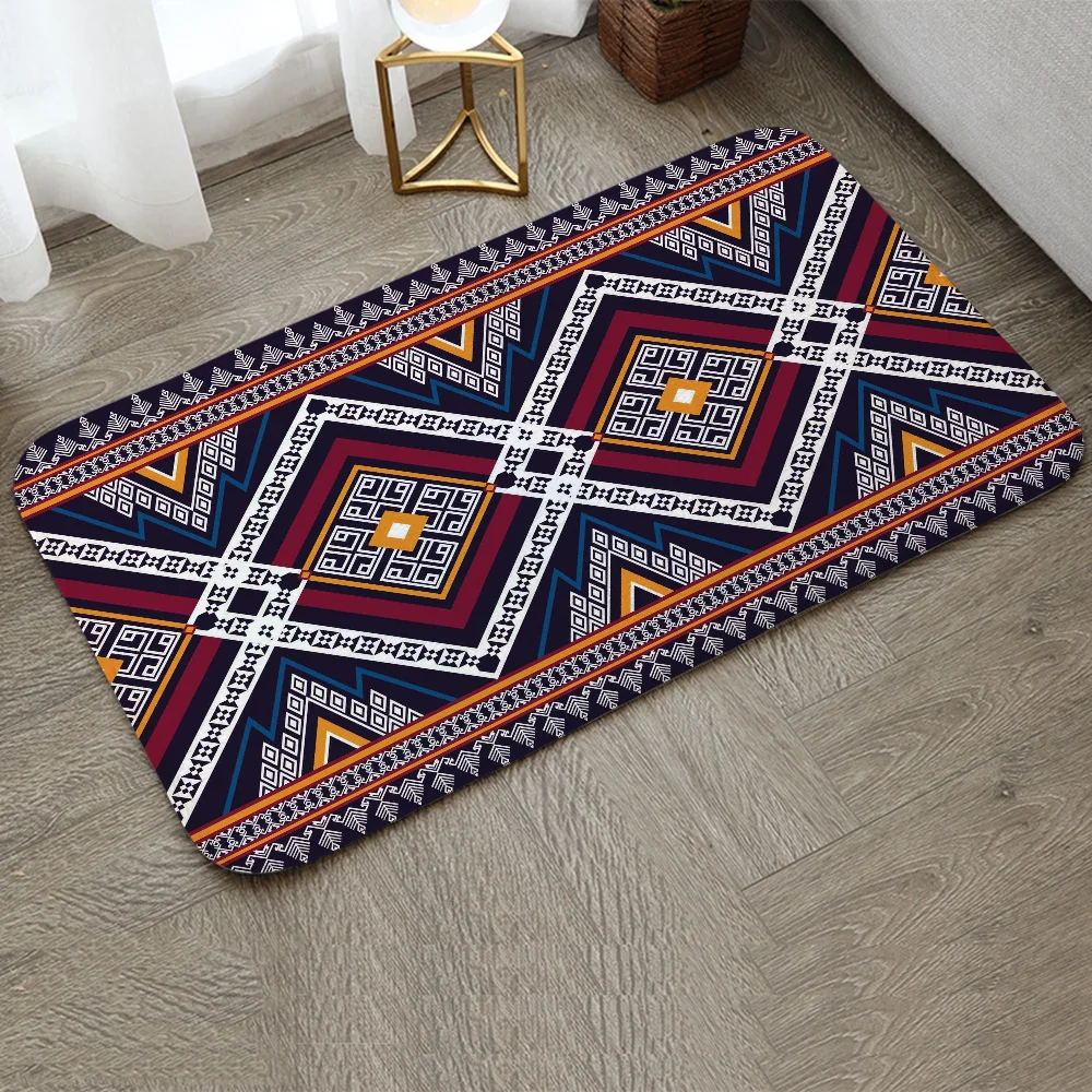 Geometric Ethnic Carpet for Bathroom Mats Kitchen Rug Mat Welcome Offers Things to the Room Decoration Items Entrance Doormat